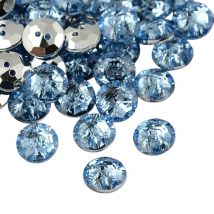 10 Boutons Acrylique Strass Bleu 2 Trous Rond Diamètre 10 Mm - Creation Couture Diy - La boutique de Karine