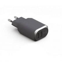 Force Power Double Chargeur Maison Usb A+a 4.8a Fastcharge Rapide Et Intelligent Gris