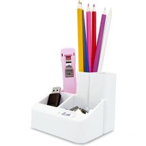 Pot À Crayons - Organisateur De Bureau - Blanc - 5 Compartiments - Rapesco - Esselte