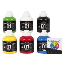 Set 6 Peintures Acryliques Brillantes A-color - Couleurs Primaires 500 Ml - Créativ Company