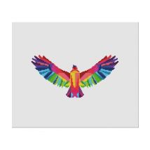 Kit Broderie Point De Croix Marie Coeur - Faucon Multicolore