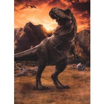 Puzzle Jurassic World : Dinosaure T-rex Dans La Montagne 250 Pieces - Collection Animaux Prehistorique - 86158 - Nathan