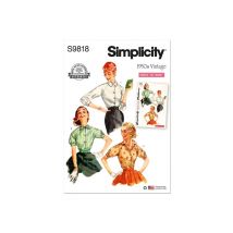 Patron Simplicity 9818 - Blouses Pour Dames Taille N°fr 34-42