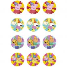 12 Stickers À Biscuits Peppa Pig (5,8 Cm) - Sucre - Modecor