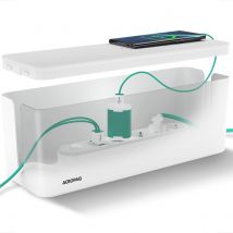 Boîte Cache Câble – Grand (41 X 13 X 16 Cm), Cache Multiprise, Boîte Pour Rangement Des Câbles, Boîte Multiprise - Blanc- Acropaq - Acropaq