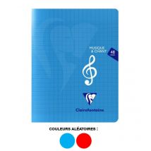 Cahier - Musique - Chant - 17x22 Cm - 48 Pages - Polypro - Grands Carreaux - Portées - Clairefontaine