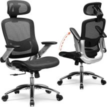 Chaise De Bureau Ergonomique Comhoma - Maille - Ch405 - Noir - 65p 49l 126h Cm - Comhoma