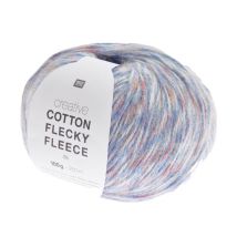 Pelote De Coton Creative Cotton Flecky Fleece Dk - Rico Design Bleu (010 - Aqua)