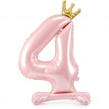 Ballon Debout - Chiffre 4 Rose - PartyDeco