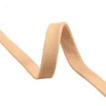 Bobine 20m Tresse Tubulaire Plate Coton 15mm Beige - MyMercerie