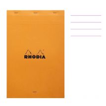 Bloc Notes - A4 - 21x29,7 Cm - Lignes Et Marges - 80 Feuilles - Rhodia