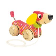 Chien À Tirer Multicolor En Bois - Goula - Jaune
