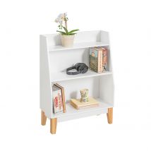Sobuy Kmb47-w Bibliothèque Étagère À Livres, Porte-revues Avec 3 Étagères - Sobuy