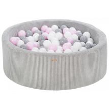 Piscine À Balles 300 Balles 90 Cm Gris, Rose (pastel) - Velinda