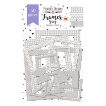 Die Cuts Cadre, Encadrement Photo Fabrika Décoru Pois Carreaux Zig Zag Gris - FABRIKA DECORU