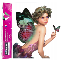 Diamond Painting Broderie Diamant Luminlife 44x51cm, 5d, Diamants Ronds - Fée Papillon