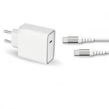 Force Power Chargeur Secteur 65w Power Delivery Gan + Câble Renforcé Usb C/usb C Blanc