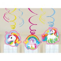 6 Guirlandes Spirales Licorne Rainbow - RIETHMULLER