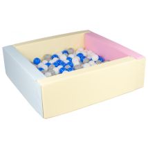 Piscine À Balles Carrée Avec 200 Balles – Rose, Bleu, Jaune (pastel)/blanc,bleu,gris - Velinda