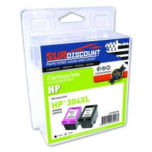 Hp304xl Bk + Cl Pack De 2 Cartouches Remanufacturées Surdiscount