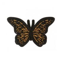 Ecusson Thermocollant Papillon Sequin Doré Xl 9x10cm - My mercerie