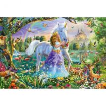 Puzzle Princesse Fee Avec Licorne Et Chateau 150 Pieces - Fantastique - Schmidt - 56307 - Schmidt