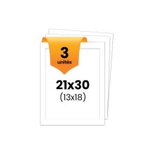 3 Passe-partout - Blanc - 21x30cm - Photo 13x18cm - Pour Cadre - Encadrement - Aedes