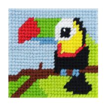 Kit Canevas Soudan Titouan Le Toucan 15 X 15 Cm - Com'1 Idée Multicolore - Com 1 Idée