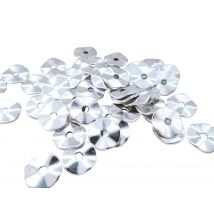 20 Perles Intercalaires Rondelles Ondulées 10mm Argenté