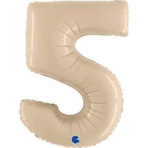 Ballon Géant Chiffre 5 Satin Cream (102 Cm) - Grabo