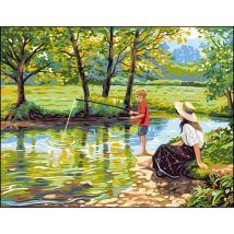 Canevas Antique Au Bord De L'Eau Rafael Angelo 50x65cm - Megacrea DIY