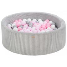 Piscine À Balles 200 Balles 90 Cm Gris, Rose Clair, Rose (pastel) - Velinda