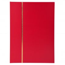 Album De Timbres Simili-cuir 64 Pages Noires - 22,5x30,5 Cm - Rouge - Exacompta