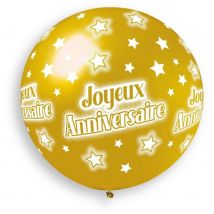 1 Ballon Or Joyeux Anniversaire Ø80cm - Annikids