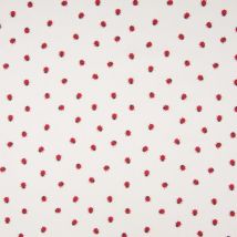 Tissu Coton Imprimé Coccinelle Sur Fond Blanc - Au Mètre - Craftine