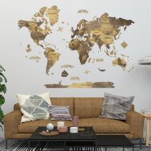 Carte Du Monde En Bois 3d Creatifwood Chocolate, L (150 X 105 Cm) - Décoration Murale - Creatifwood