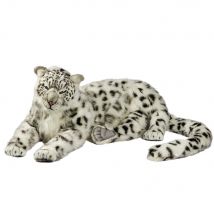 Hansa Peluche Geante Leopard Des Neiges Couché 106cml Jacquard - Hansa Peluches Géantes