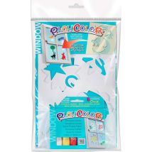 Gouache Solide Playcolor 6 Pcs + Pochoirs Animaux - Playcolor