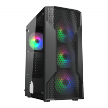 Boitier Pc Gaming - Cougar Gaming - Mx110rgb - 4 Ventilateurs Argb 120mm Préinstallés, Usb 3.0, Atx/m-atx/itx, Gaming Et Bureautique