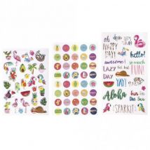89 Stickers Colorés - Tropical - Rayher