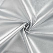 Tissu Simili Cuir D'Habillement Uni Argent - Au Mètre - Craftine