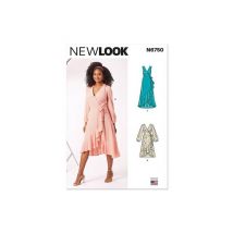 Patron New Look 6750 - Robe Portefeuille Du 38 Au 50 (fr) Taille N°fr 38-50