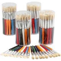 Pinceaux Pour Enfants, L : 15 Mm, 120 Ass./ 1 Pq. - CC Hobby