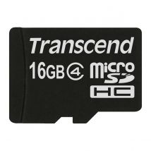 Transcend Carte Microsd 16 Go Class 4 Ts16gusdhc4 Transfert Fluide Noir