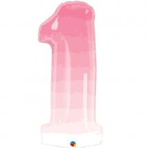 Ballon Géant 1 An Rose Ombre - QUALATEX