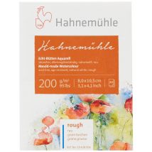 Bloc Papier Aquarelle 200- Hahnemühle - 200 G/m² - Grain Torchon - 8 X 10,5 Cm - 20 Feuilles