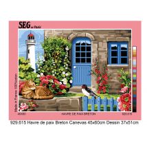 Canevas Antique Havre De Paix Breton 45x60cm - SEG