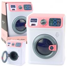 Machine À Laver Jouet Pour Enfants Tambour Rotatif Lumières Sons Blanc Rose - D toys