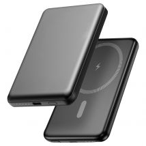 Akashi Batterie Externe 5000 Mah 15w Ultra Fine Avec Usb C Aluminium Recyclé Gris Foncé