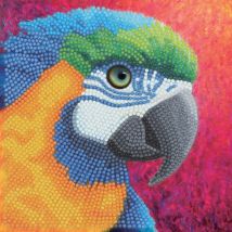 Kit Carte Broderie Diamant 18x18cm Perroquet - Crystal Art